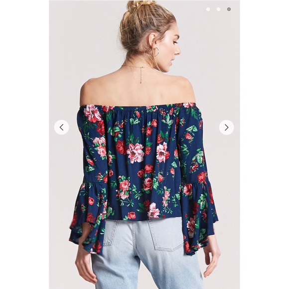 Floral print off the shoulder top - Picture 5 of 5